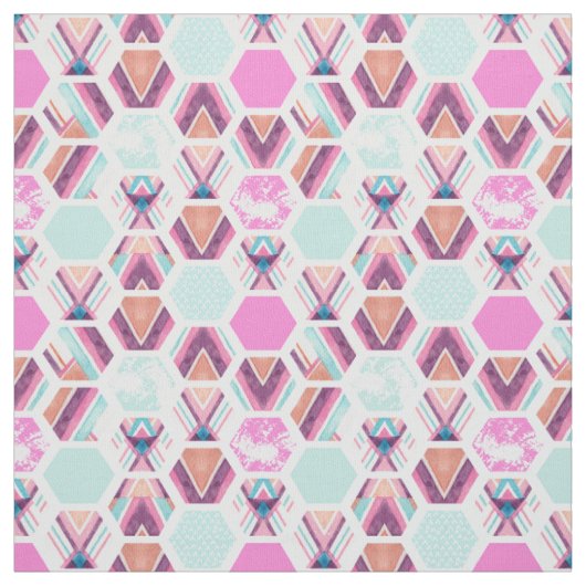 Aquarell-Hexagon-Muster Stoff (Muster)