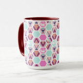 Aquarell-Hexagon-Muster Tasse (Vorderseite Links)