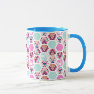 Aquarell-Hexagon-Muster Tasse