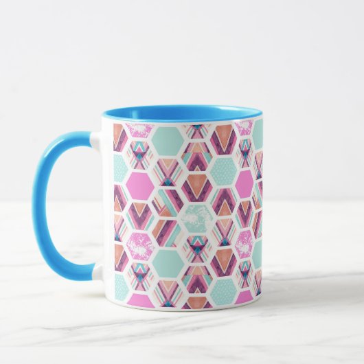 Aquarell-Hexagon-Muster Tasse (Links)