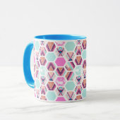 Aquarell-Hexagon-Muster Tasse (Vorderseite Links)