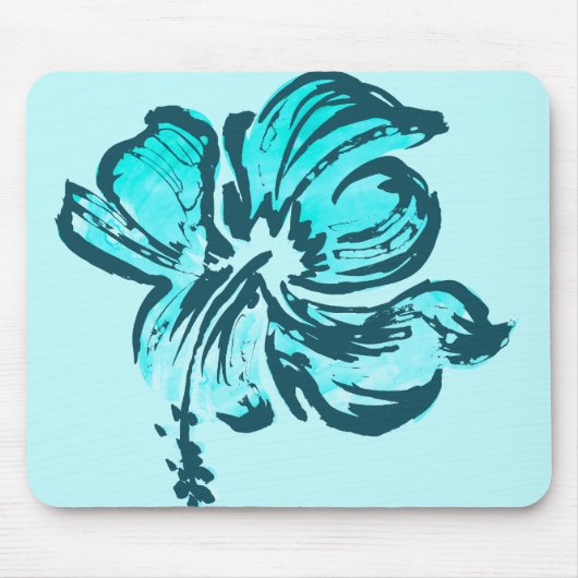 Aquarell-Hibiskus-Mauspads Mousepad (Vorne)