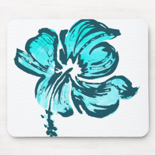 Aquarell-Hibiskus-Mauspads Mousepad