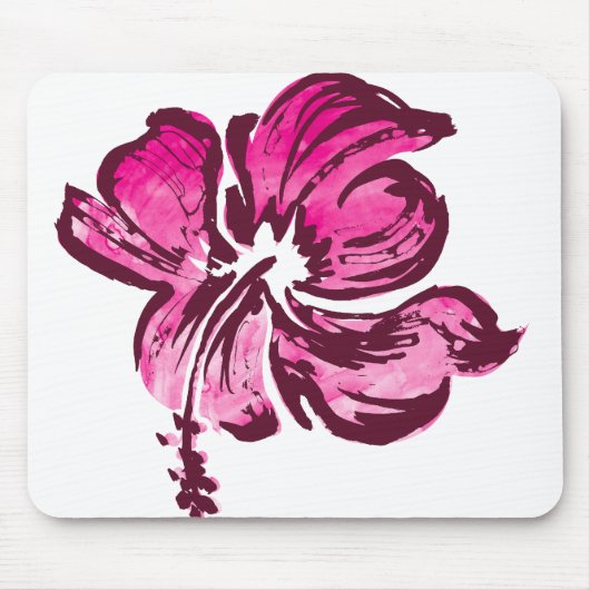 Aquarell-Hibiskus-Mauspads Mousepad (Vorne)