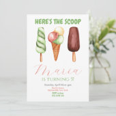 Aquarell Hier ist die Brustwareneinladung Einladung (Stehend Vorderseite)