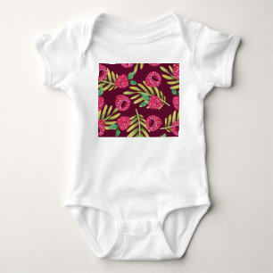 Aquarell-Himbeeren: rotes Fruchtmuster. Baby Strampler
