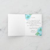 Aquarell Himmelblau Blumen Grün Muttertag Karte (Innenseite)