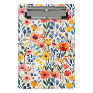 Aquarell-Hintergrund mit Frühlingswildblumen-99034 Mini Klemmbrett