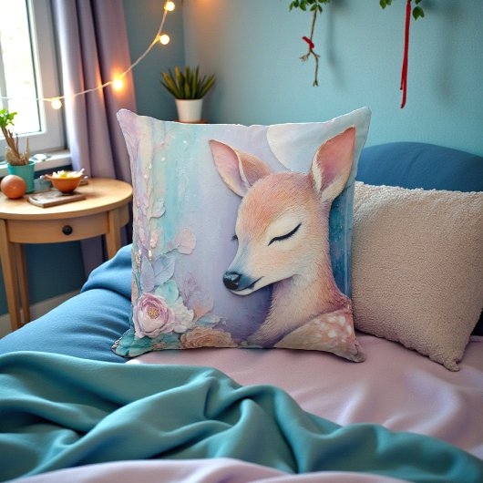 Aquarell-Hirsch Doppelseitig Kissen