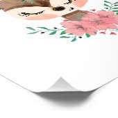 Aquarell Hirsch mit Florals Foto drucken (Ecke)