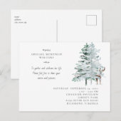 Aquarell-Hirsch-Wald-Lebensfeier Postkarte (Vorne/Hinten)