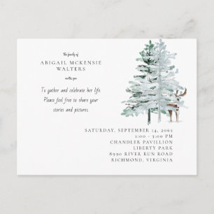Aquarell-Hirsch-Wald-Lebensfeier Postkarte