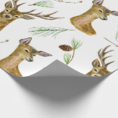 Aquarell-Hirsch-Weihnachtsmuster Geschenkpapier (Ecke)