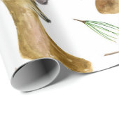 Aquarell-Hirsch-Weihnachtsmuster Geschenkpapier (Rolleneckpunkt)