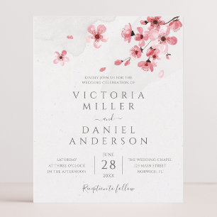 Aquarell-Hochzeit mit Kirschblüten im Budget-Stil