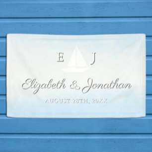 Aquarell-Hochzeit Wasser trifft Himmel Banner