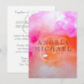 Aquarell-Hochzeits-Druck Einladung (Vorne/Hinten)