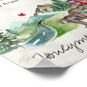 Aquarell-Hochzeits-Erinnerungsposter Poster (Ecke)