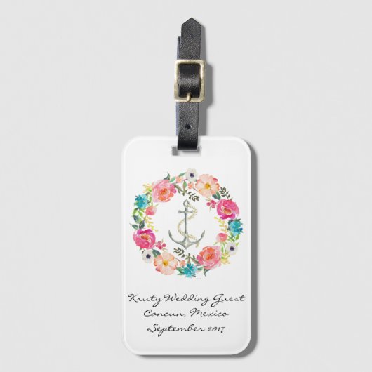 Aquarell-Hochzeits-Gepäckanhänger Gepäckanhänger (Vorderseite Vertikal)