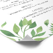 Aquarell Hochzeitsalkoholgetränke Bar Poster (Ecke)