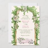 Aquarell Hochzeitsauto Einladung (Vorderseite)