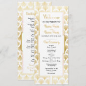 Aquarell-Hochzeitsprogramm, Art Deco Gold aus den Programm (Vorne/Hinten)