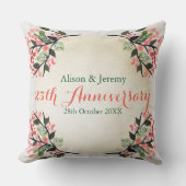 Aquarell-Hochzeitstag-botanische Koralle Kissen (Vorderseite)