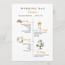 Aquarell-Hochzeitstermin-Zeitplan-Flat-Programm