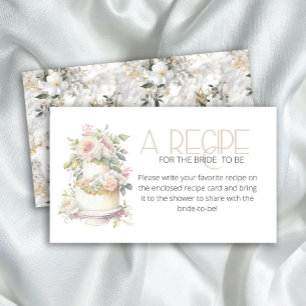 Aquarell-Hochzeitstorte Rezept für die Braut Begleitkarte
