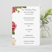 Aquarell-Hochzeitszeremonie-Programm mit Blumenmot Programm (Stehend Vorderseite)