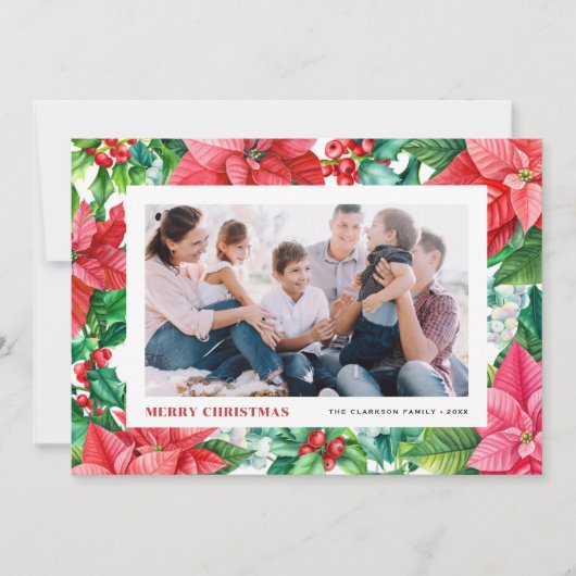 Aquarell Holand Poinsettia Foto Weihnachten (Vorderseite)