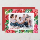 Aquarell Holand Poinsettia Foto Weihnachten (Vorne/Hinten)