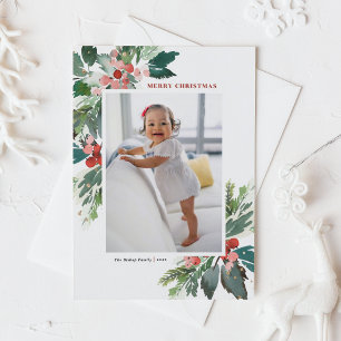 Aquarell Holdings Imitate Gold Foil Foto Feiertagspostkarte