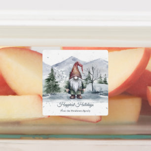 Aquarell Holiday Gnome Personalisiert Backen Etiketten