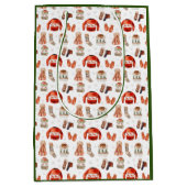 Aquarell Holiday Snow Ski Thema Geschenktasche Mittlere Geschenktüte (Vorderseite)