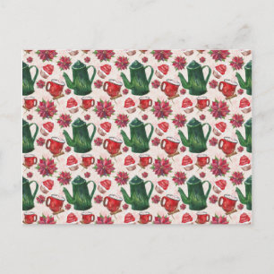 Aquarell Holiday Tee Party Postkarte