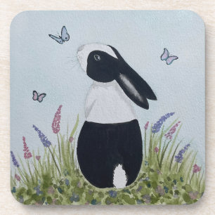 Aquarell-Holländisches-Bunny-Kaninchen Getränkeuntersetzer