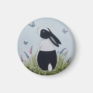 Aquarell-Holländisches-Bunny-Kaninchen Magnet