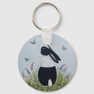 Aquarell-Holländisches-Bunny-Kaninchen Schlüsselanhänger