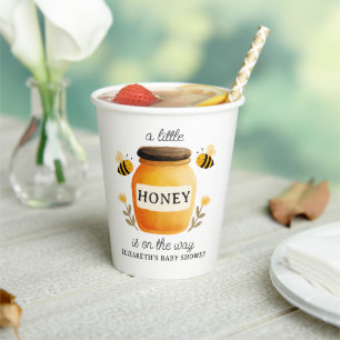 Aquarell-Honig & Bienen-Baby-Party Pappbecher