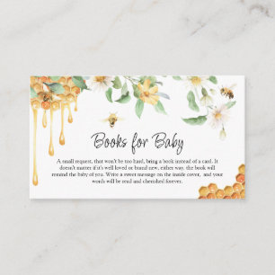 Aquarell-Honigbiene-Baby-Shower-Bücher fürs Baby Begleitkarte
