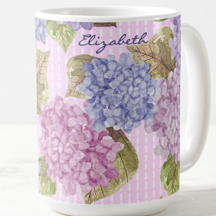 Aquarell-Hortensien-Blumen-Tasse mit individuellem Kaffeetasse