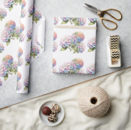 Aquarell-Hortensien-Blumenmuster-Geschenkpapier Geschenkpapier