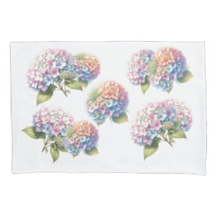 Aquarell-Hortensien-Blumenmuster Kissenbezug