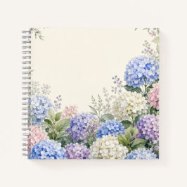 Aquarell-Hortensien-Gartenjournal Notizblock