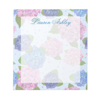 Aquarell-Hortensien Notizblock (Blau & Rosa)