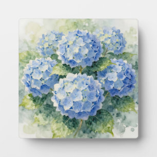 Aquarell-Hortensienstrauß in Blau Fotoplatte