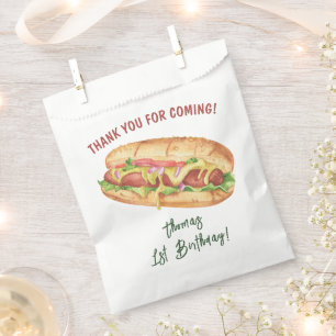 Aquarell Hot Dog Kinder Geburtstag Danke Geschenktütchen