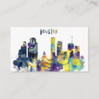 Aquarell-Houston-Skyline