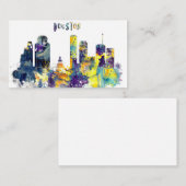Aquarell-Houston-Skyline Visitenkarte (Vorne/Hinten)